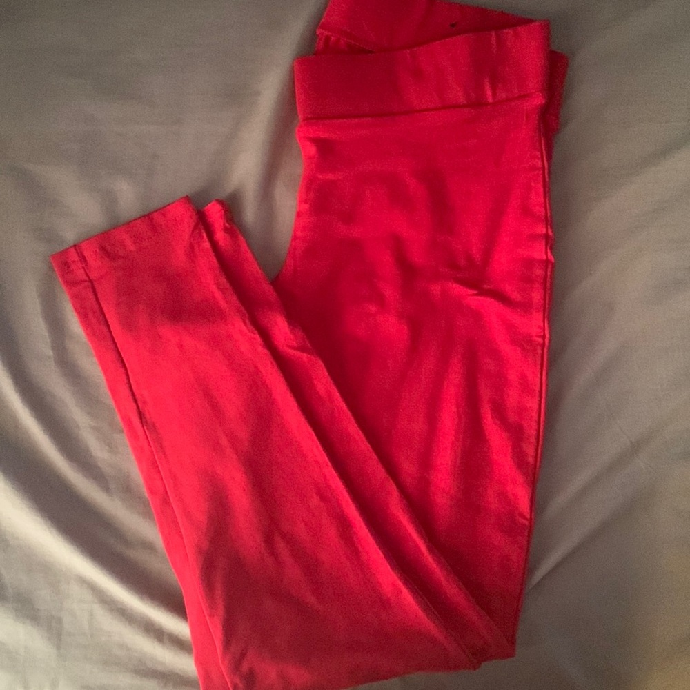 Red leggings